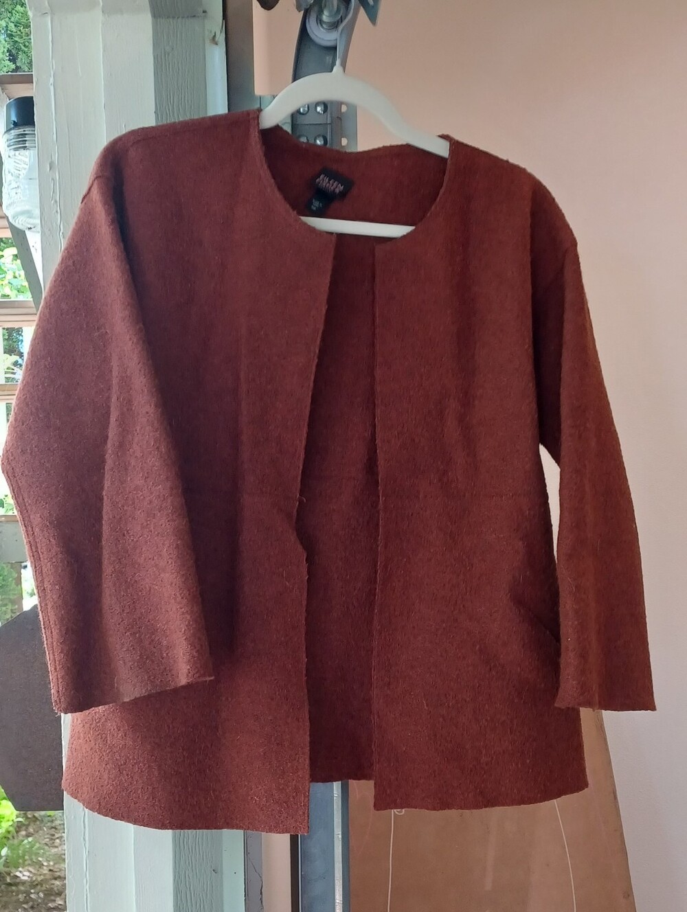 Eileen Fisher Alpaca And Wool Burnt Orange Jacket